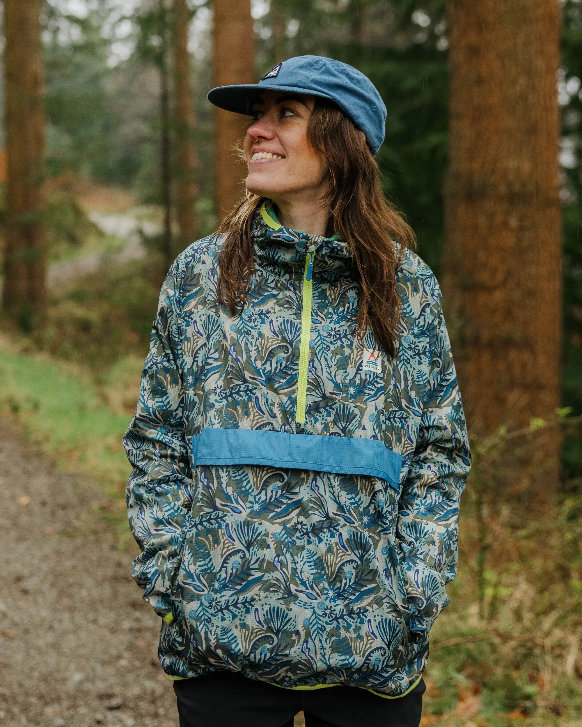 Anorak coupe-vent recyclé Viento - Abstract Seaweed Pistachio