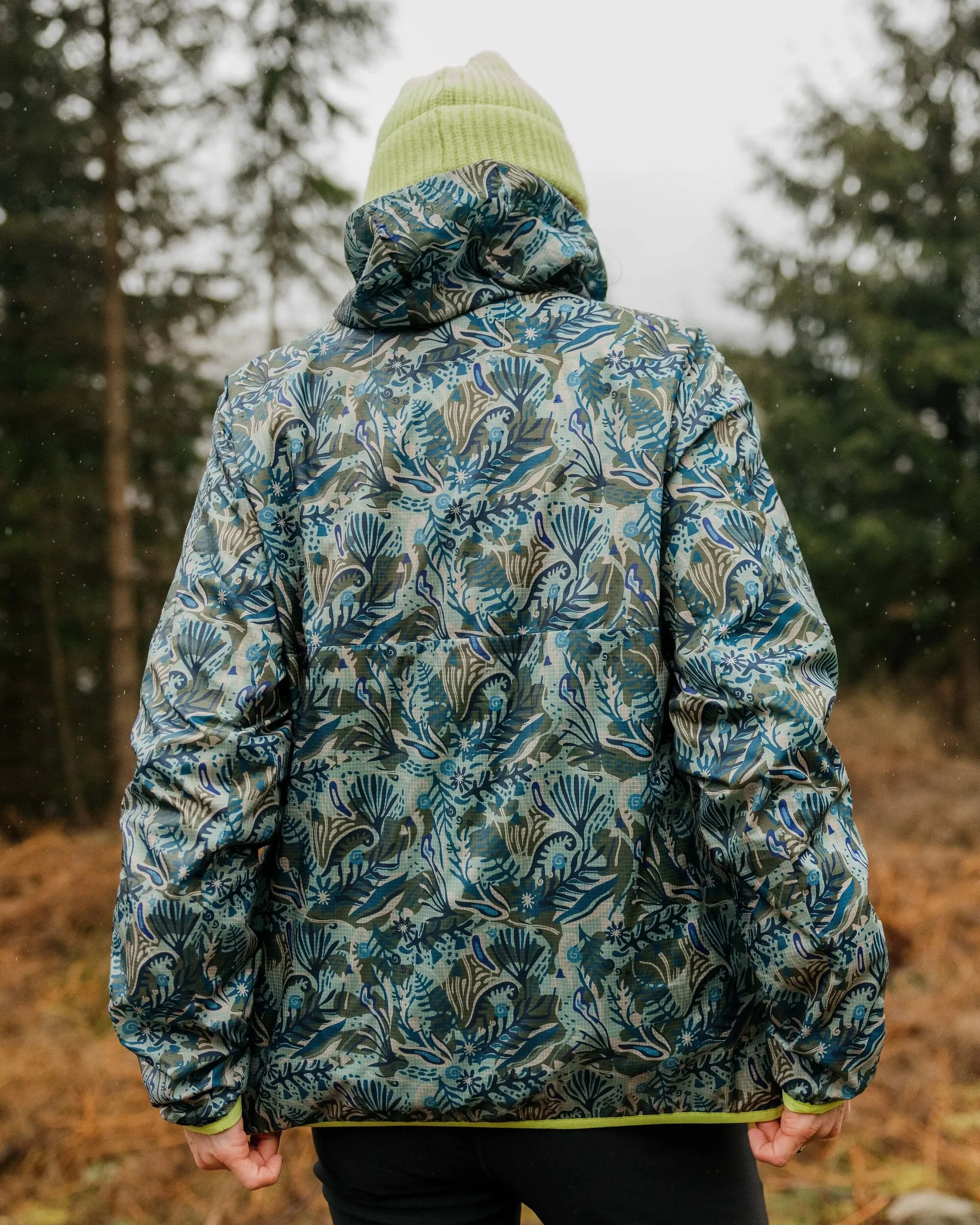Anorak coupe-vent recyclé Viento - Abstract Seaweed Pistachio