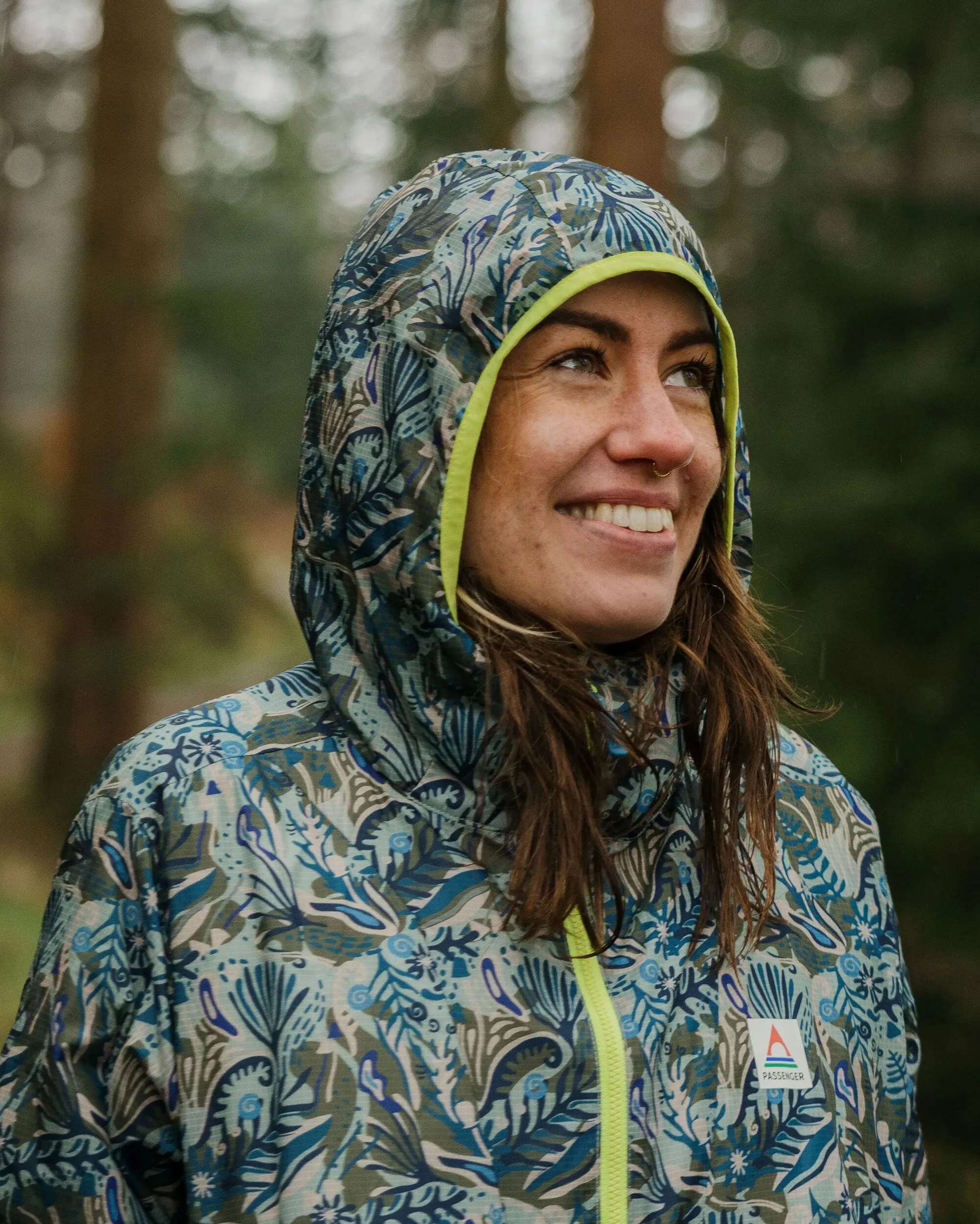 Anorak coupe-vent recyclé Viento - Abstract Seaweed Pistachio