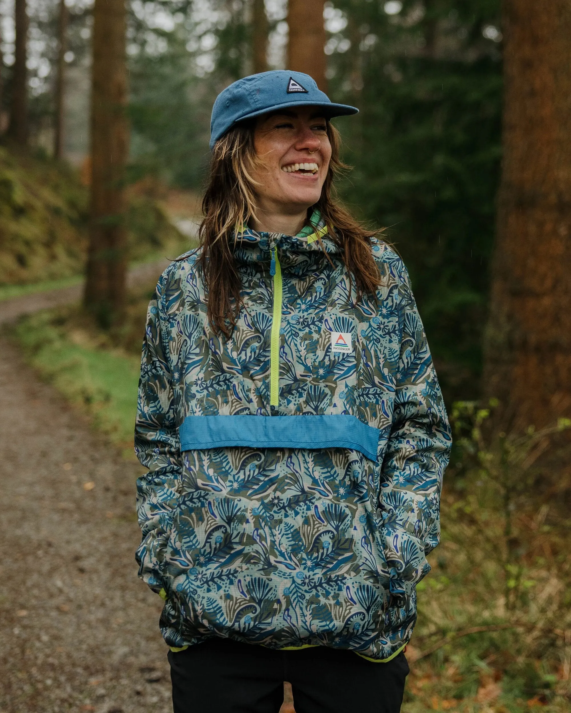Anorak coupe-vent recyclé Viento - Abstract Seaweed Pistachio