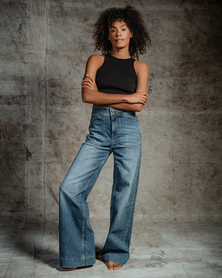 KUYICHI - Jeans Farrah Worker en coton régénératif