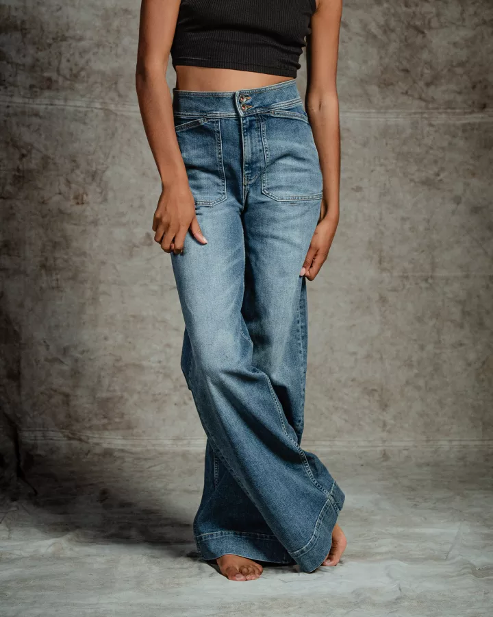 KUYICHI - Jeans Farrah Worker en coton régénératif